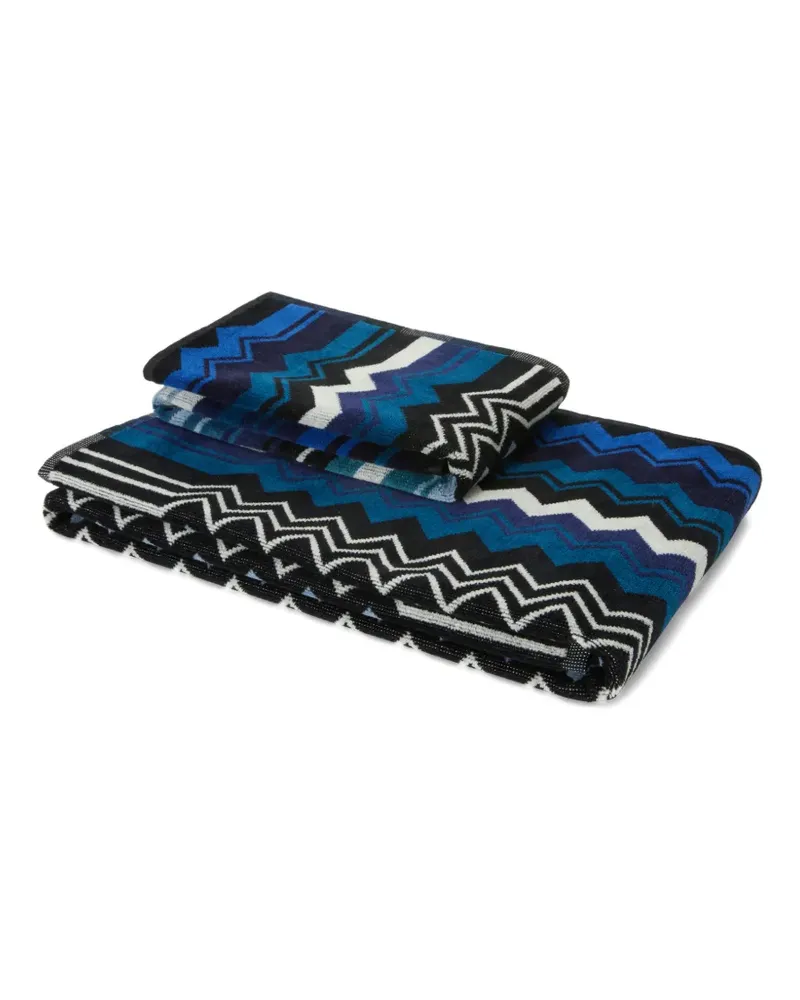 Missoni Home Giacomo Handtücher mit Zickzackmuster (2er-Set) - Blau Blau