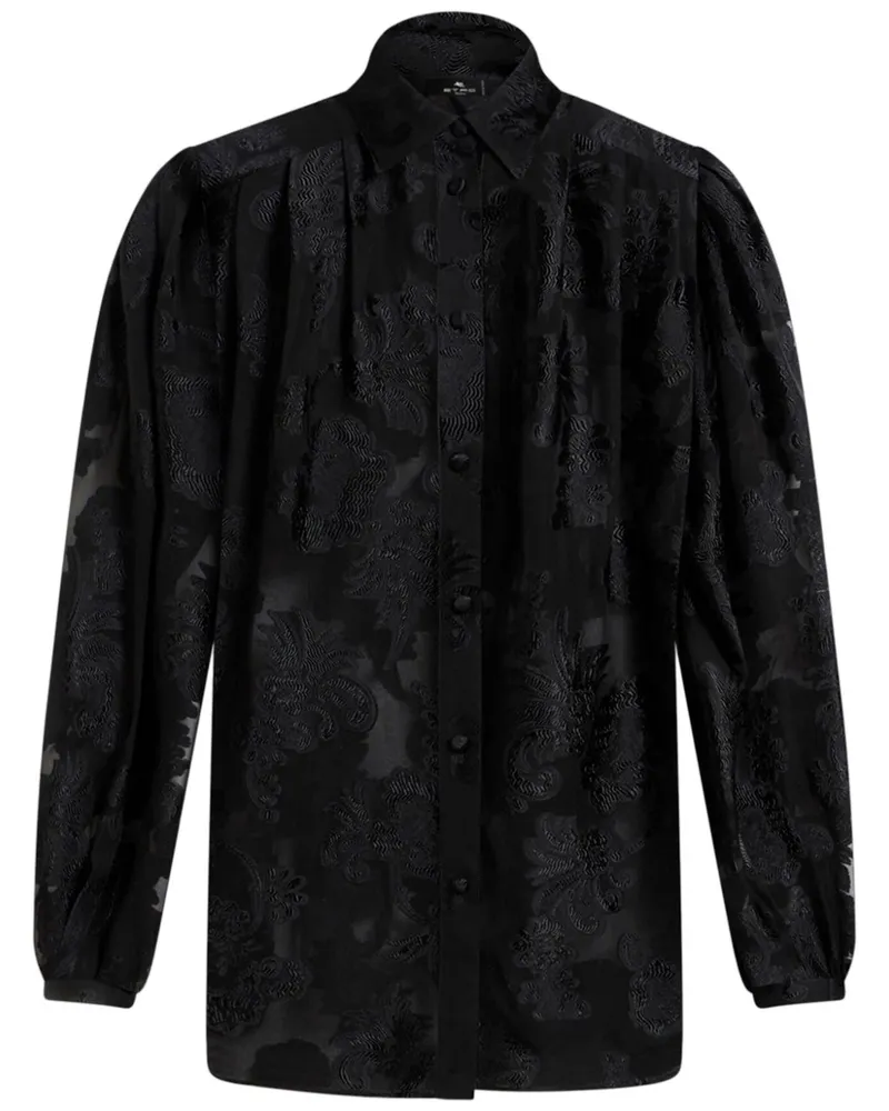 Etro Chiffonhemd mit Fil Coupé-Effekt - Schwarz Schwarz
