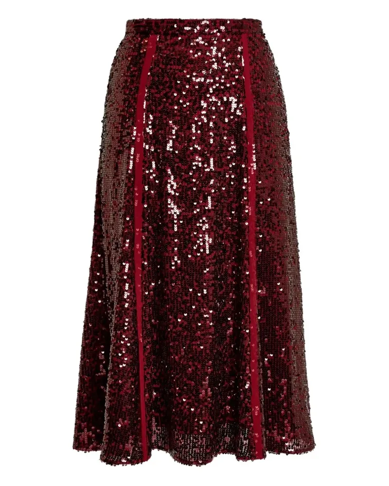 Erdem A-Linien-Rock mit Pailletten - Rot Rot