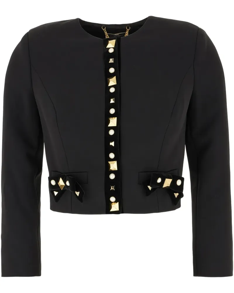 Elisabetta Franchi Jacke mit Nieten - Schwarz Schwarz