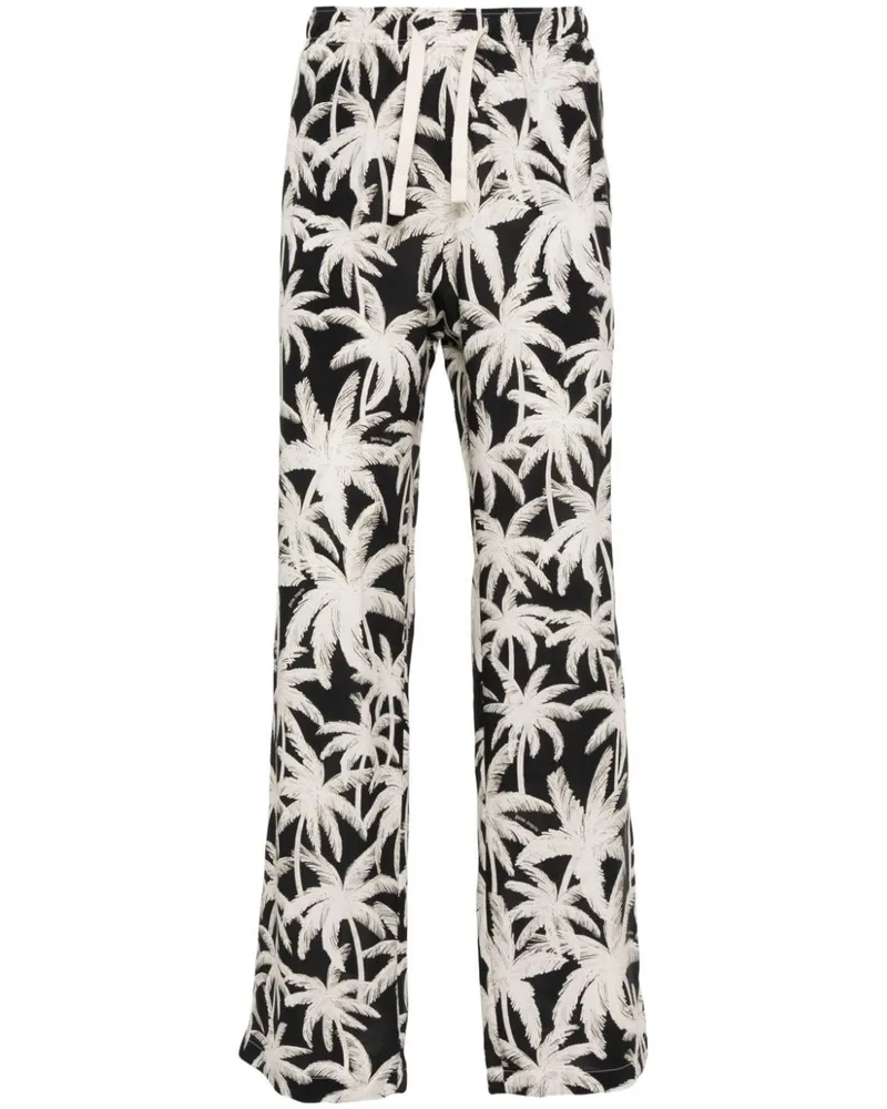Palm Angels Lockere Hose mit Palmen-Print - Schwarz Schwarz
