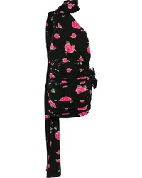 Magda Butrym Kleid mit Rosen-Print Schwarz