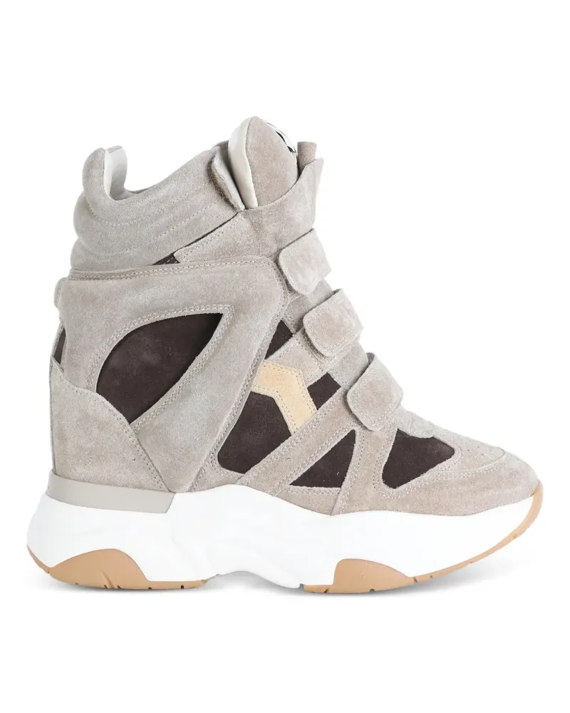 Isabel Marant touch-strap wedge sneakers - Nude Nude
