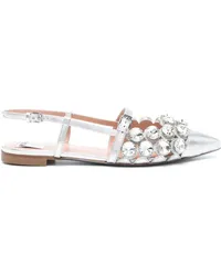 Moschino Ballerinas mit Strass Silber