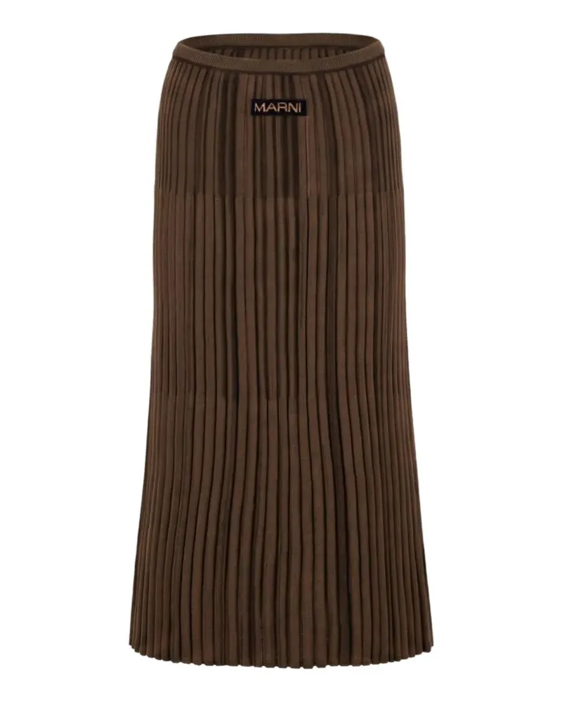 Marni ribbed-knit midi skirt - Braun Braun