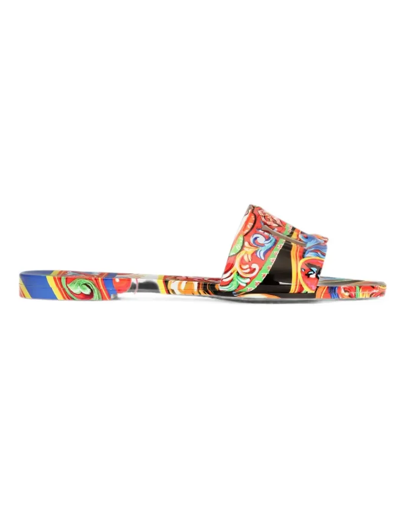 Dolce & Gabbana Carretto-print rubber beachwear slides - Rot Rot
