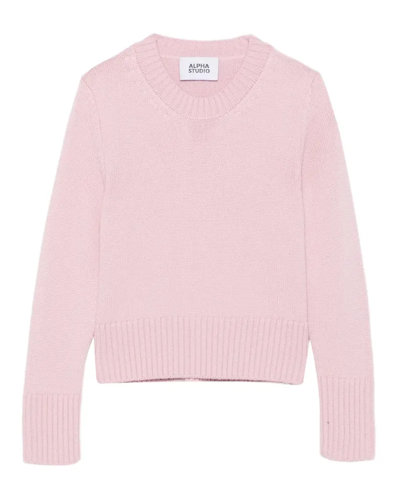 Alpha Studio Pullover mit geripptem Besatz - Rosa Rosa