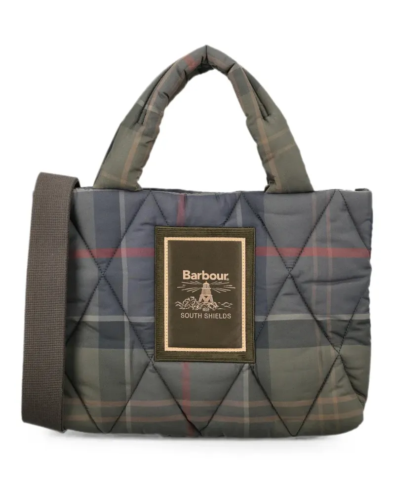 Barbour Tartan Arlene mini quilted tote bag - Grün Grün