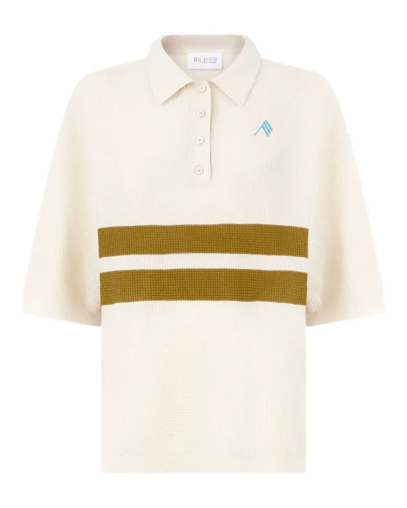 ATTICO stripe-detail polo shirt - Nude Nude