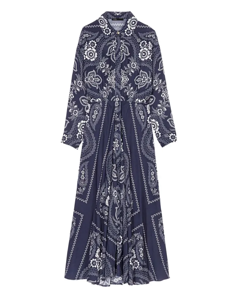 Maje Kleid mit Bandana-Print - Blau Blau
