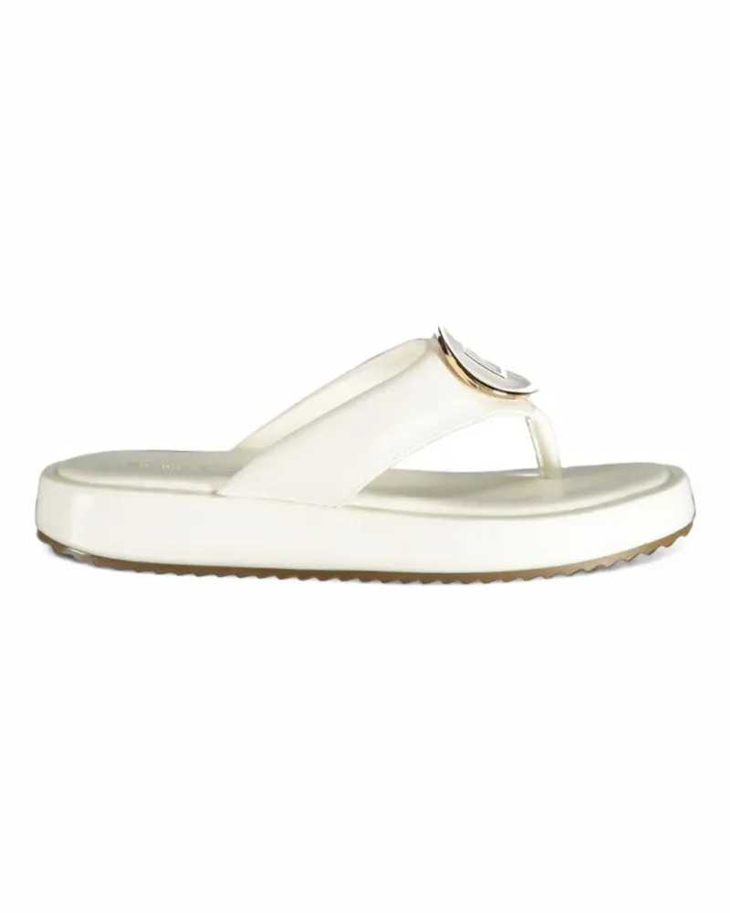 Laura Biagiotti logo-plaque platform sandals - Weiß Weiß