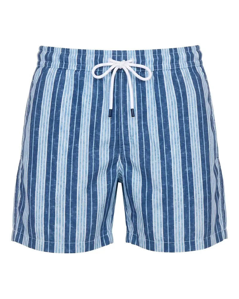 Fedeli Gestreifte Badeshorts mit Kordelzug - Blau Blau
