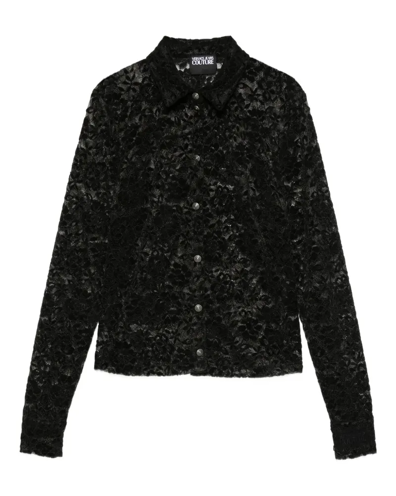 Versace Jeans Hemd mit Blumenknöpfen - Schwarz Schwarz