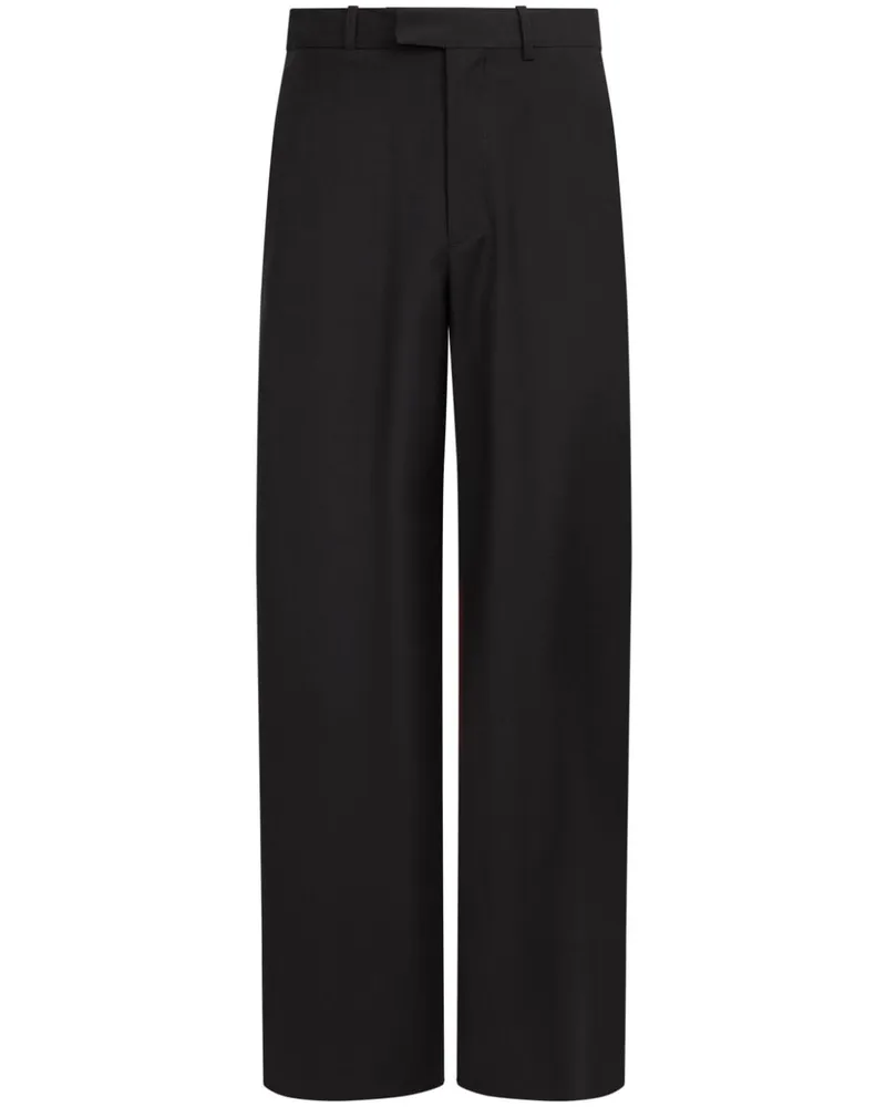 Maison Margiela Hose aus Wolle und Canvas - Schwarz Schwarz