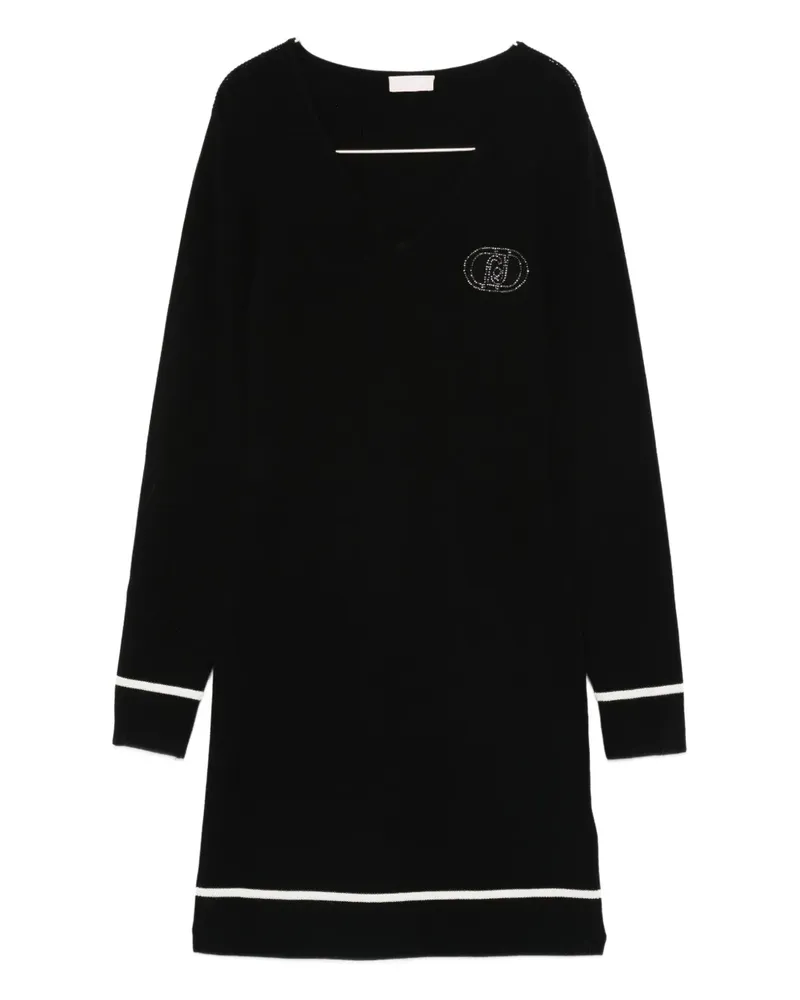 Liu Jo Kleid mit V-Ausschnitt - Schwarz Schwarz