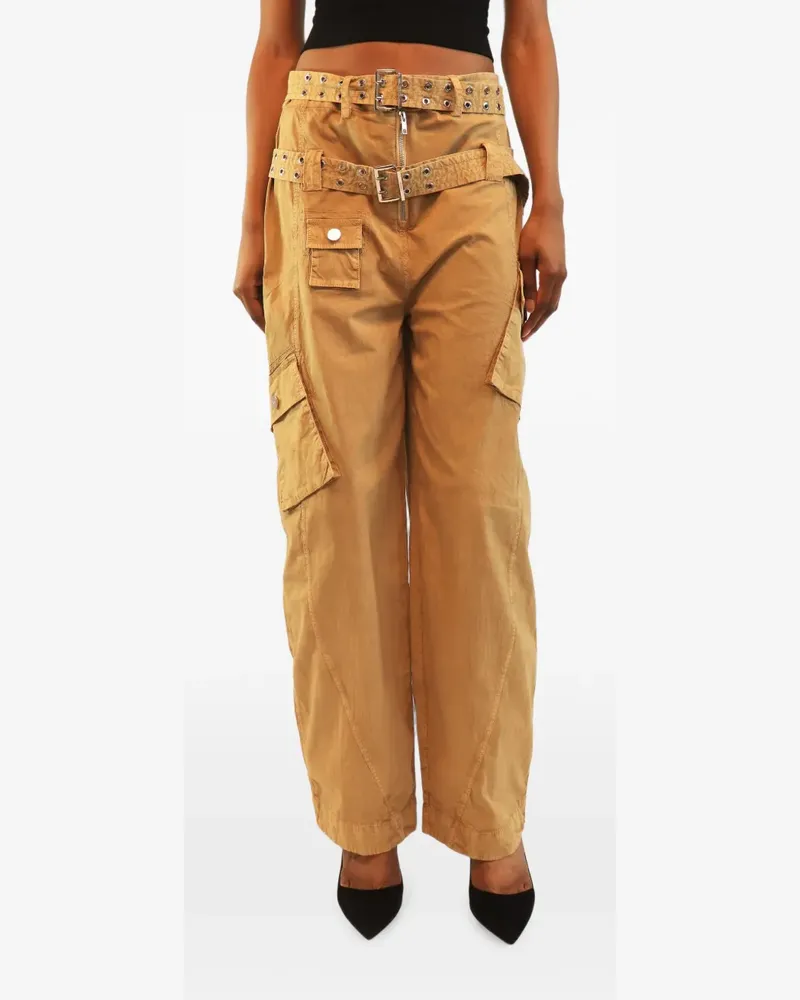 Ganni belted cargo pants - Braun Braun