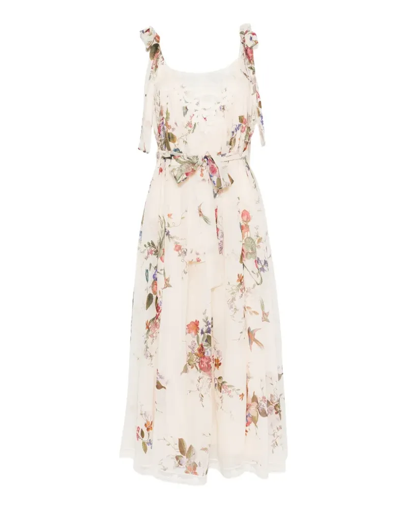 Zimmermann floral-print midi dress - Nude Nude