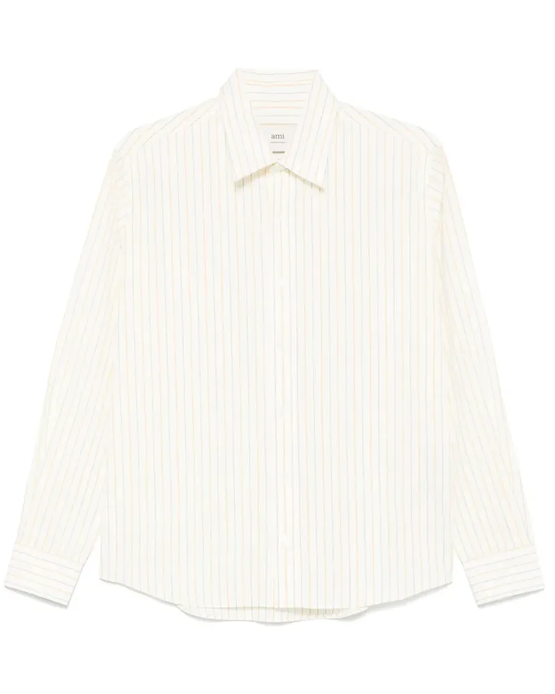 AMI Paris Gestreiftes Hemd - Nude Nude