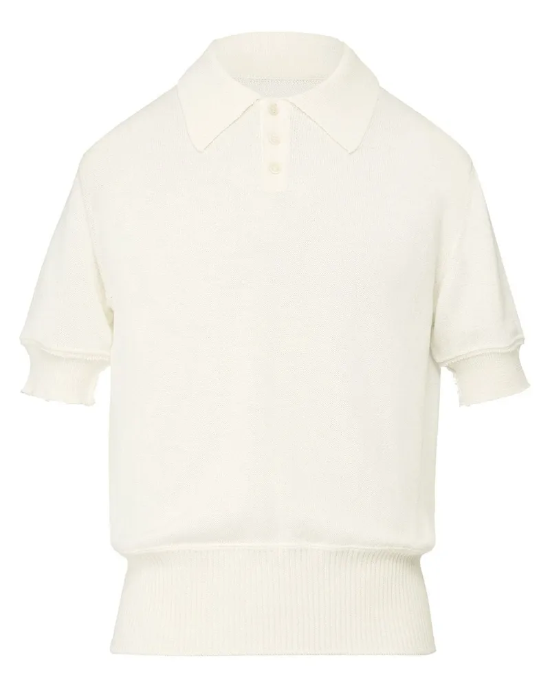 Maison Margiela Gestricktes Poloshirt mit Ziernähten - Nude Nude