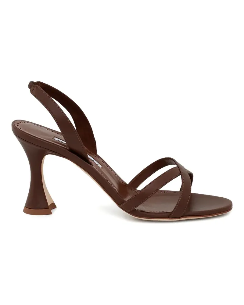 Manolo Blahnik Riemchensandalen aus Leder - Braun Braun