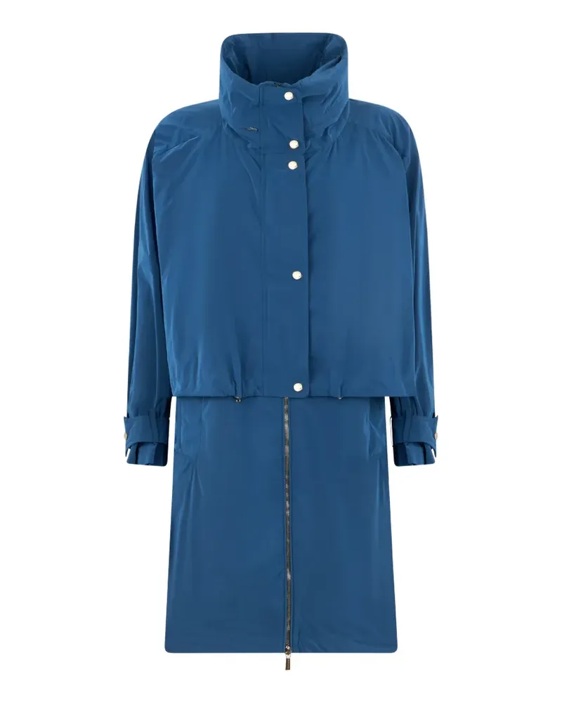 MOORER high-neck layered coat - Blau Blau