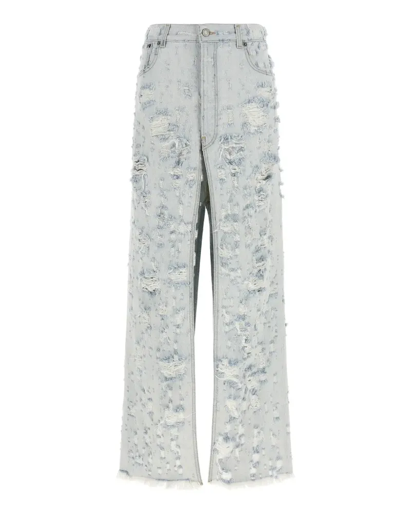 Haikure ripped frayed midi skirt - Blau Blau