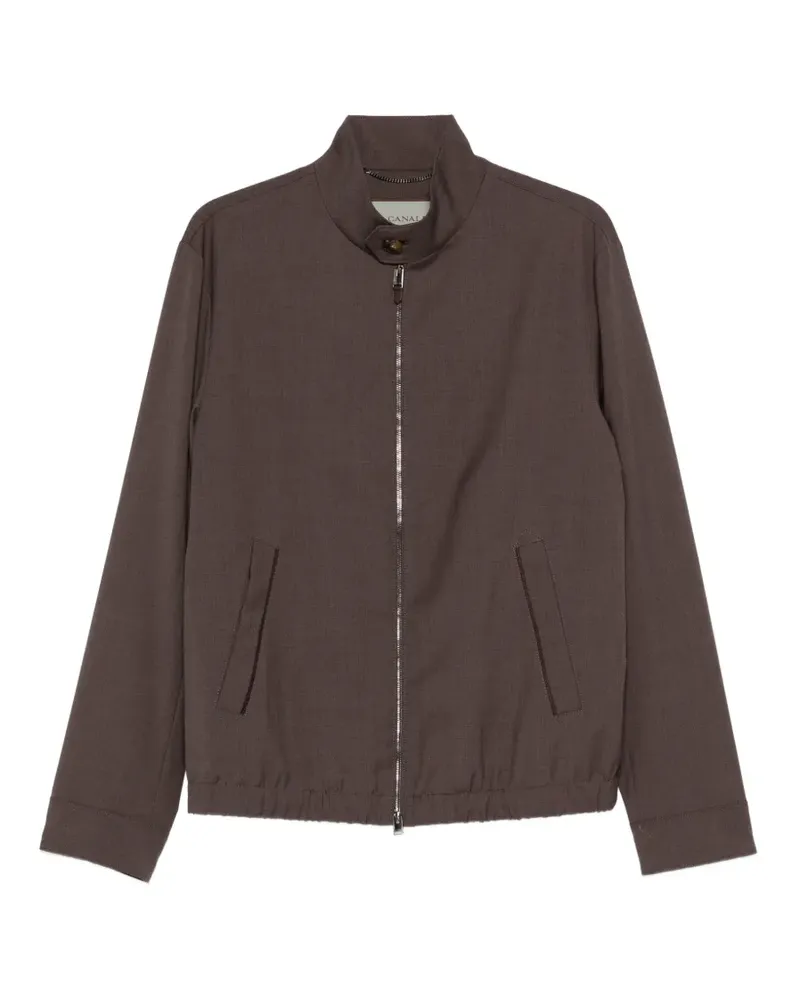 Canali Hemdjacke mit Reißverschluss - Braun Braun