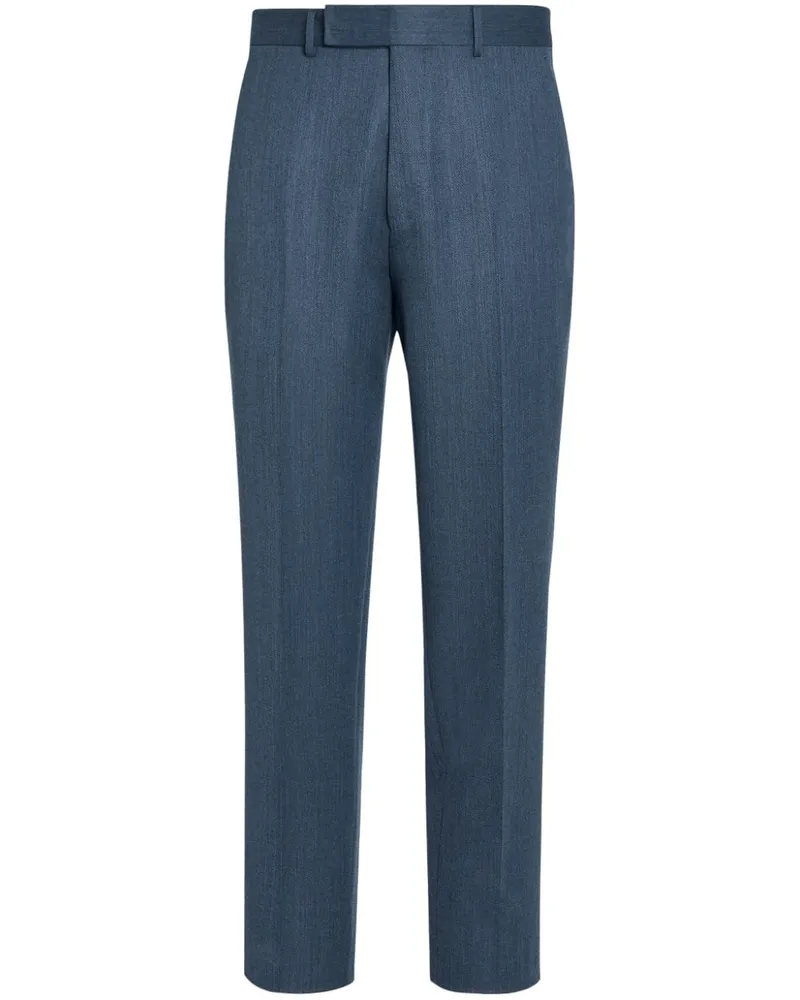 Ermenegildo Zegna Tapered-Hose aus Wolle Blau