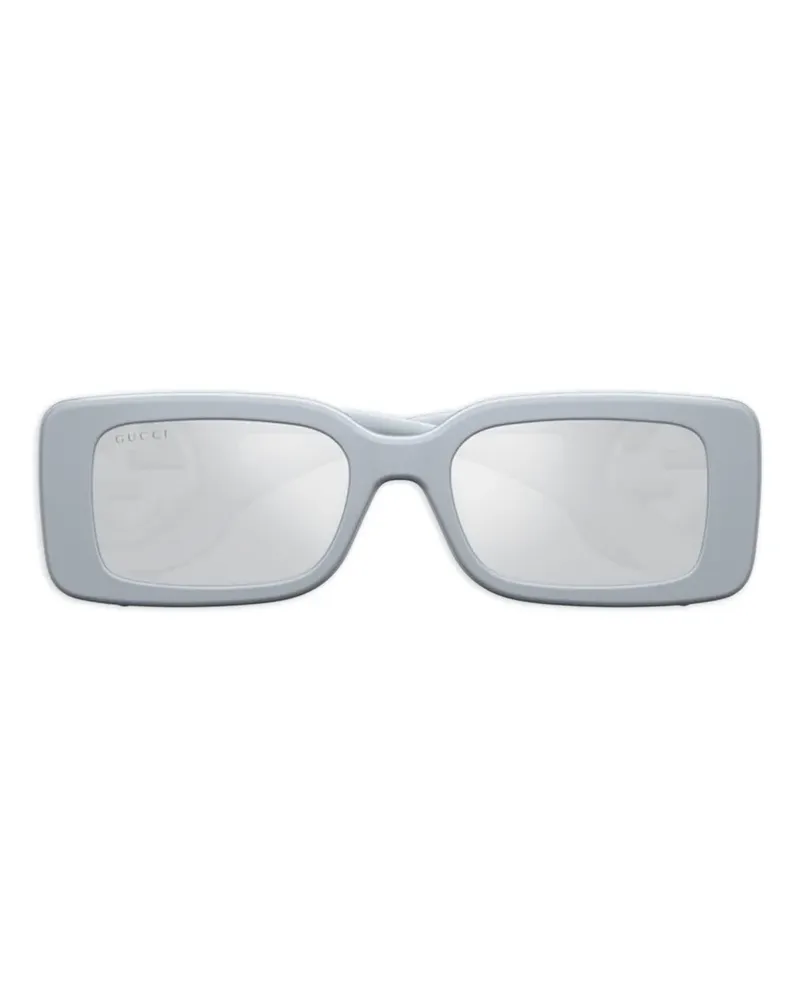Gucci Eckige Sonnenbrille mit GG-Logo - Grau Grau