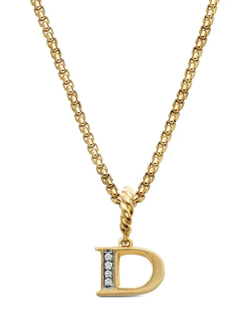 David Yurman 18kt Pavé Initial Gelbgoldanhänger Gold