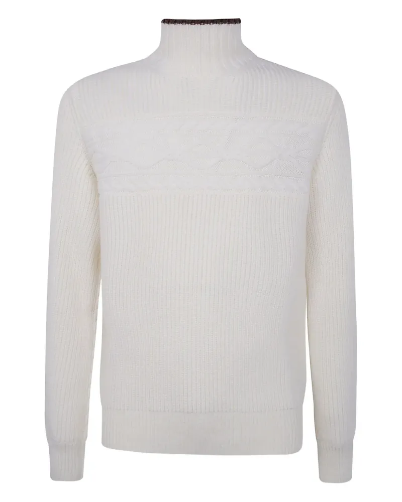 Ermenegildo Zegna cable-knit high-neck sweater - Weiß Weiß