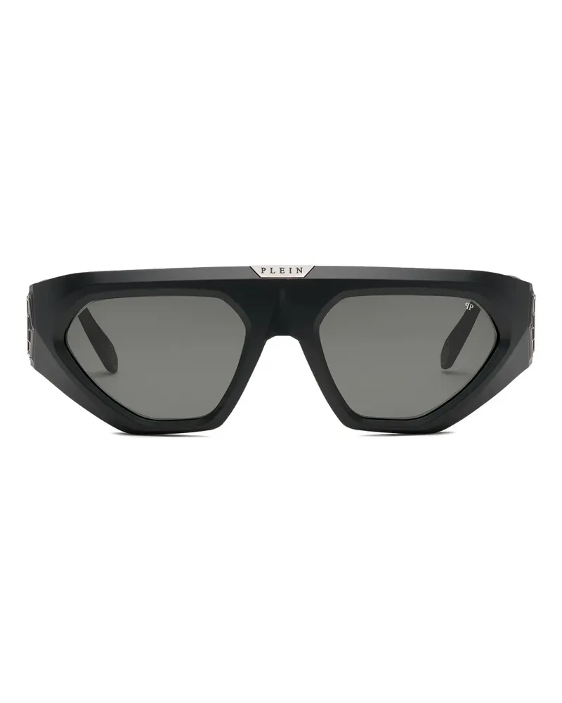 Philipp Plein Sonnenbrille mit Cat-Eye-Gestell - Schwarz Schwarz