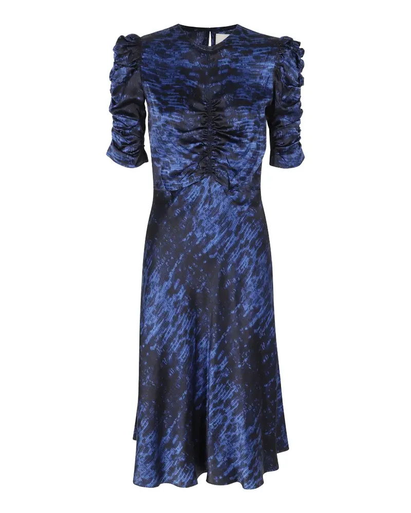 Isabel Marant Lemila ruched-sleeve dress - Blau Blau