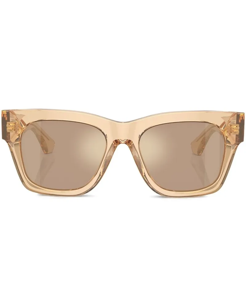 Burberry Transparente Sonnenbrille mit breitem Gestell - Nude Nude