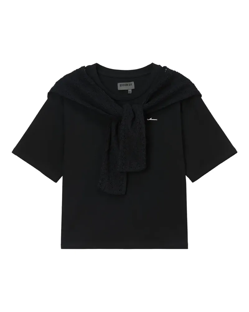 Musium Div. T-Shirt im Layering-Look - Schwarz Schwarz