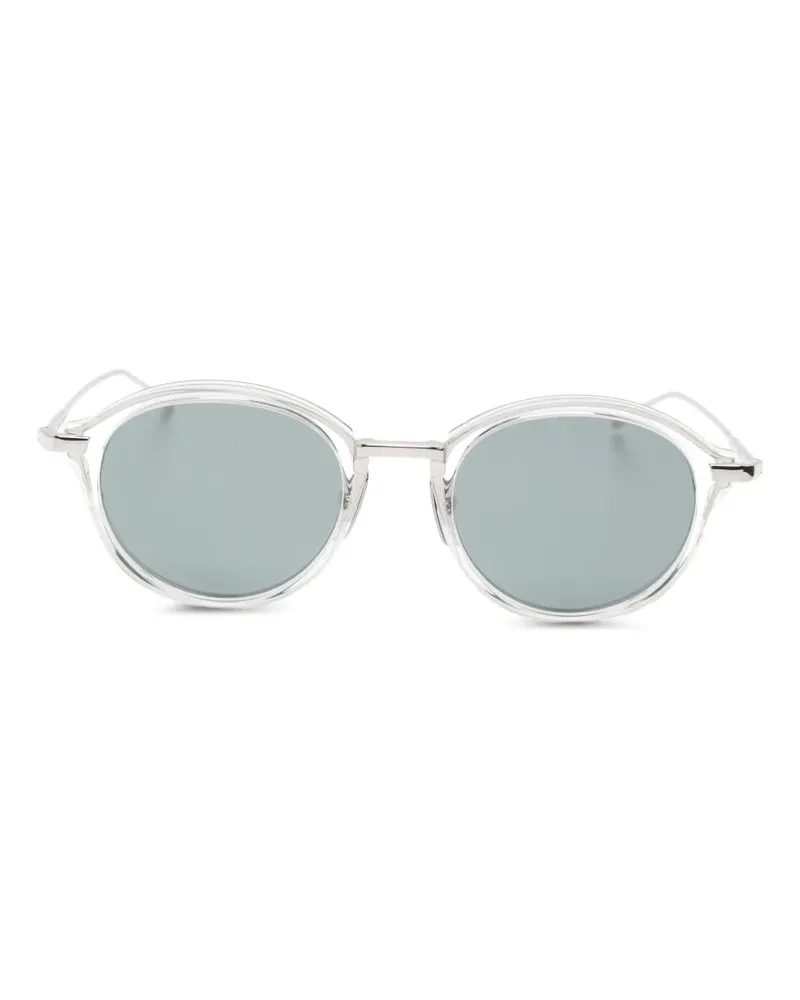Thom Browne Sonnenbrille mit rundem Gestell - Weiß Weiß