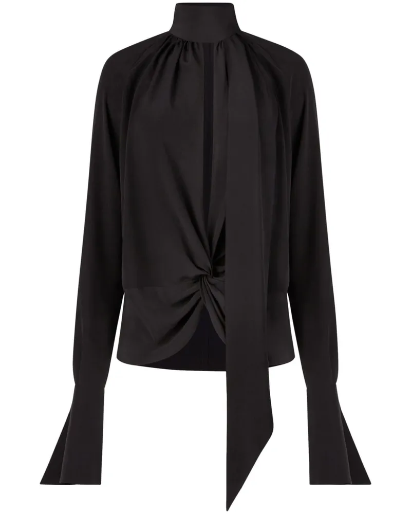 Nina Ricci Bluse mit Schleifenkragen - Schwarz Schwarz