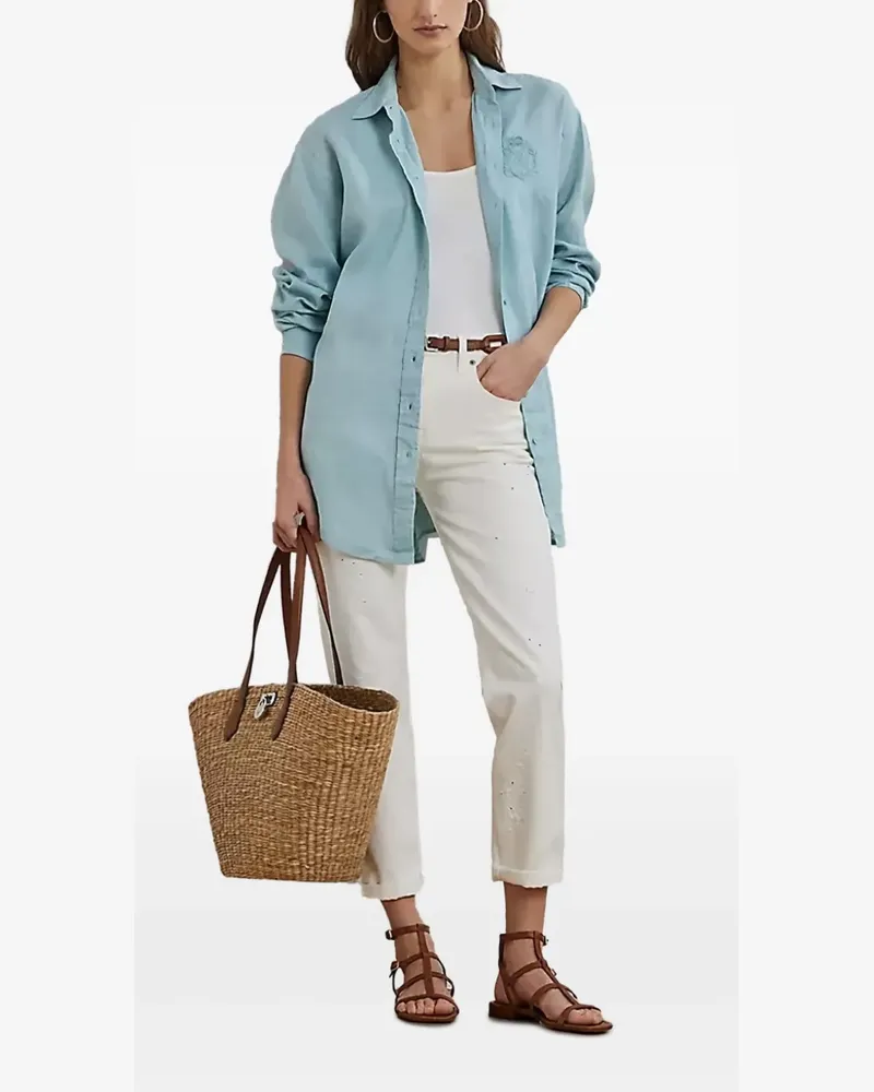 Ralph Lauren Bestickte Jeans im Distressed-Look - Weiß Weiß