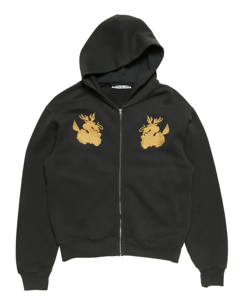 Acne Studios Hoodie mit Logo-Stickerei - Schwarz Schwarz
