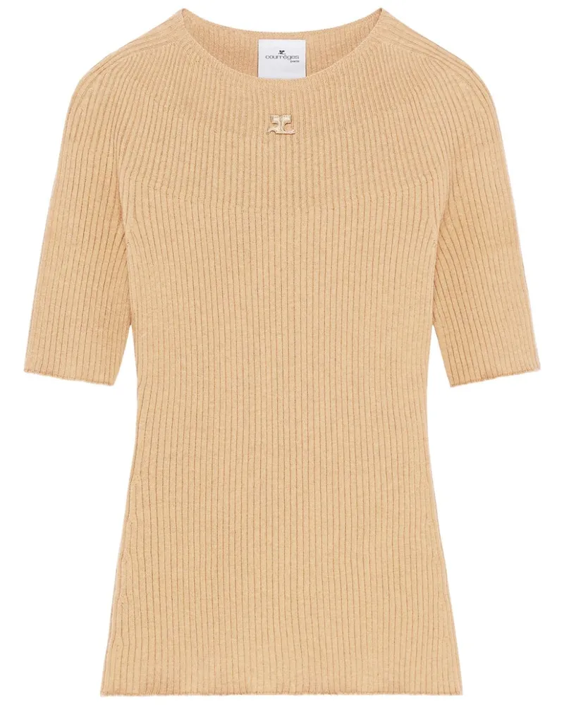 Courrèges Gerippter Solar Pullover - Nude Nude