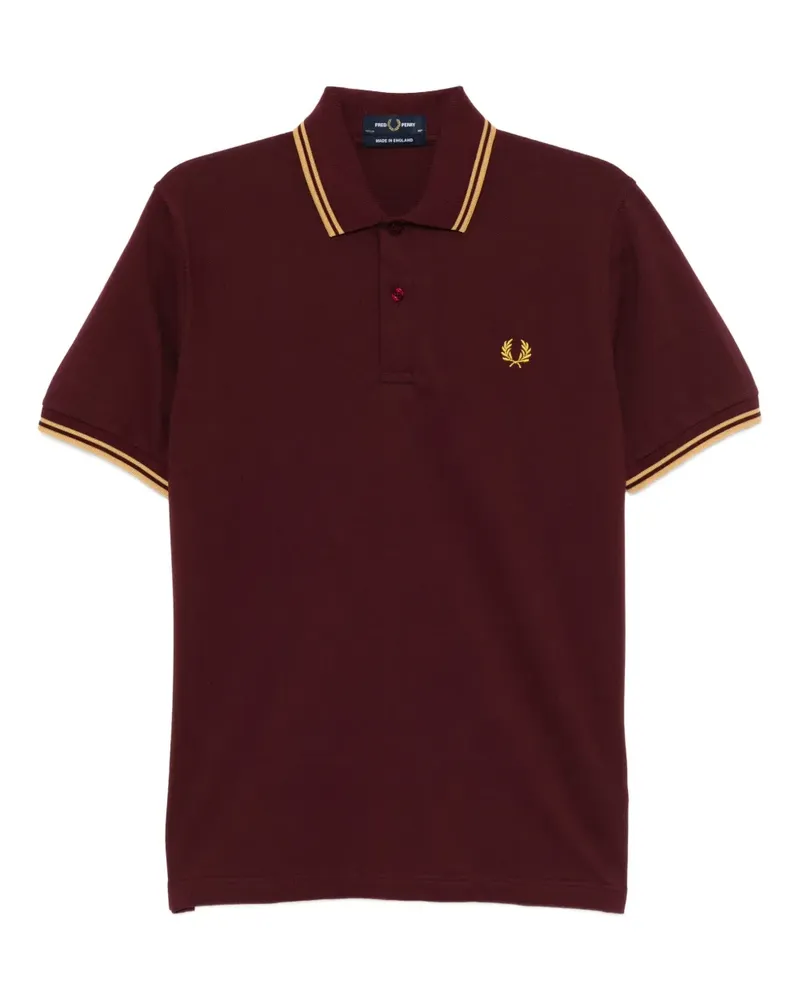 Fred Perry Poloshirt mit Logo-Stickerei - Rot Rot
