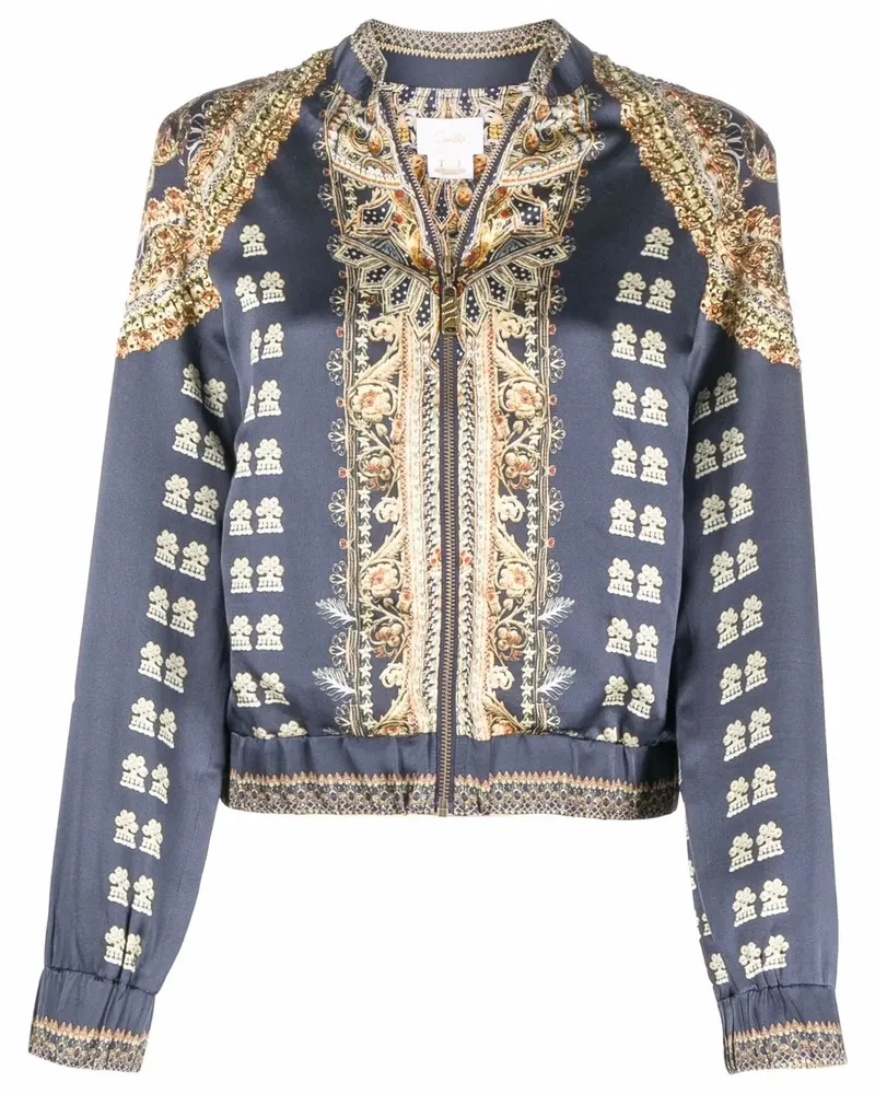 Camilla Bomberjacke aus Seide - Blau Blau