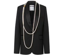 Blazer mit Kunstperlen - Schwarz