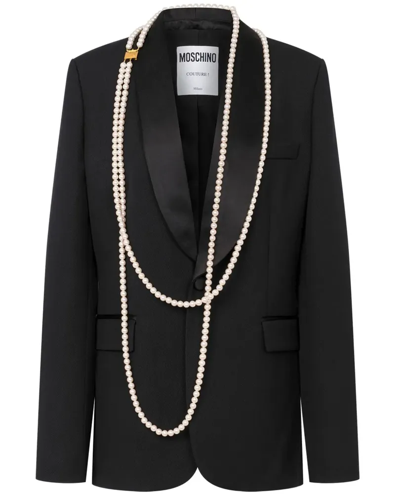 Moschino Blazer mit Kunstperlen - Schwarz Schwarz