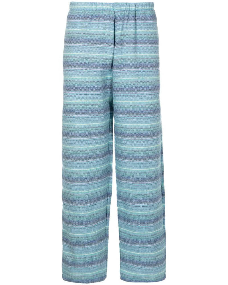 Amir Slama x Mahaslama gestreifte Jacquard-Hose Blau