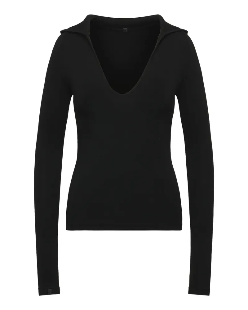 Fax Copy Express hooded long-sleeve T-shirt - Schwarz Schwarz