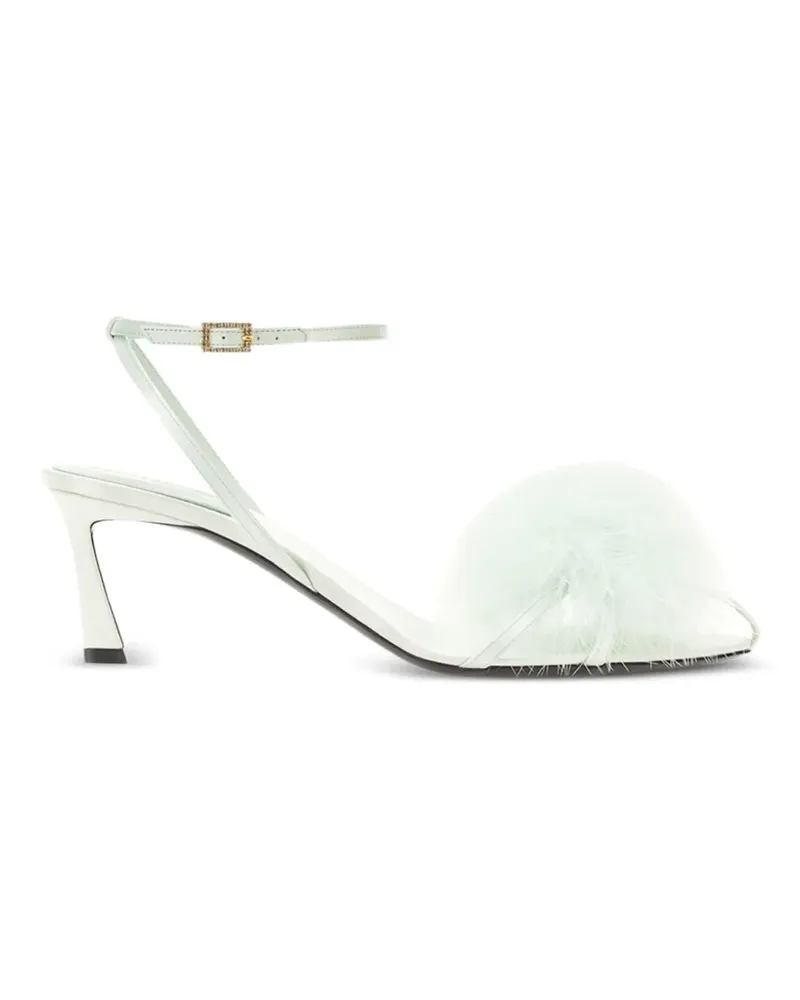 Saint Laurent Sandalen mit Federn - Grün Grün