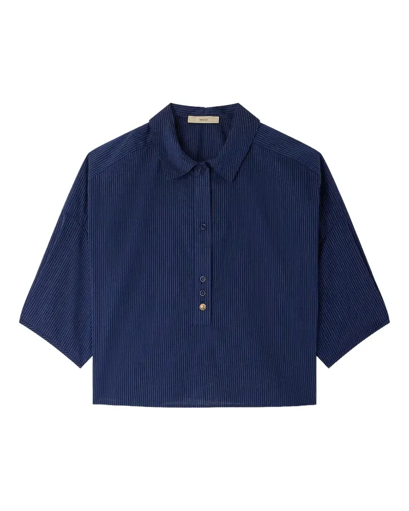 Sessùn U pinstripe-print cropped shirt - Blau Blau