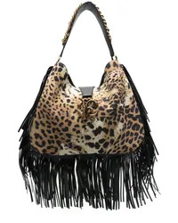 Roberto Cavalli Schultertasche mit Jaguar-Print T0013