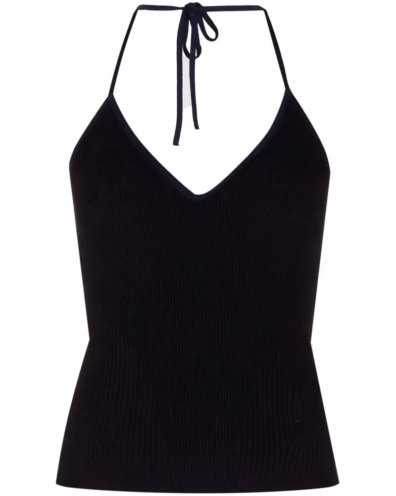 Jacquemus Gestricktes Neckholder-Top - Schwarz Schwarz